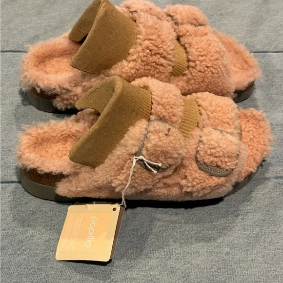 NWT Papillio by Birkenstock Rose Arizona Big Buckle Platform Teddy Eu 41/US 10